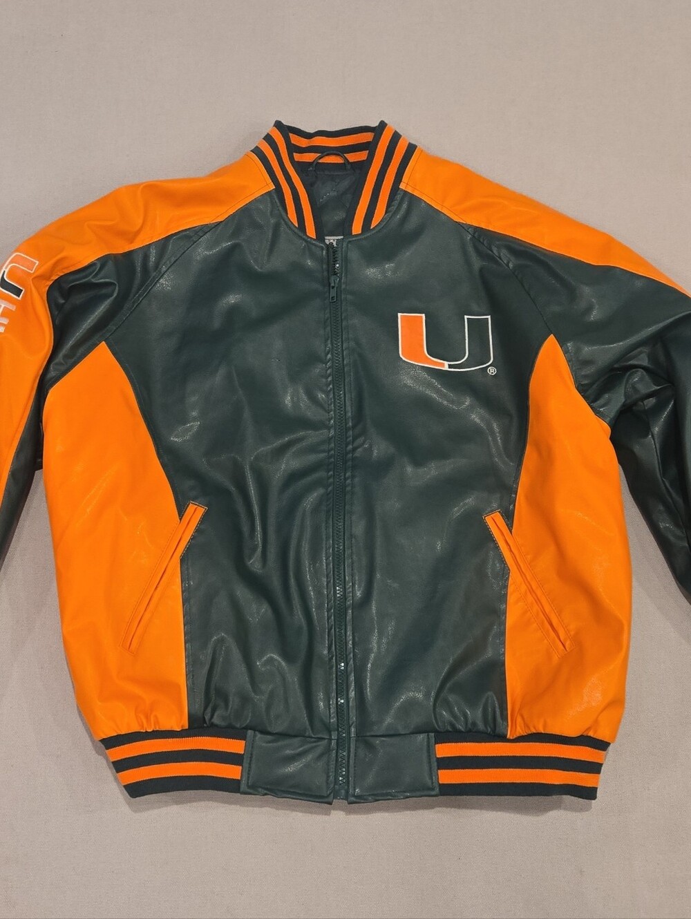 VTG University Of Miami Hurricanes Steve & Barry's Letterman Varsity Jacket
